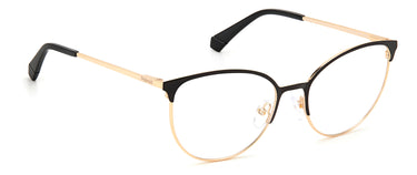 Premium Women Polaroid Eyeglasses: PLD D443 - Black & Gold(2) - SpecSMART Eye Clinic (Diagonal View)
